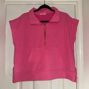 Entro Pink Half-Zip Sleeveless Top
